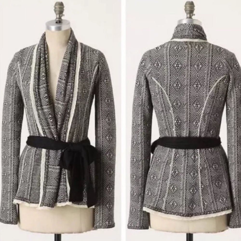 Anthropologie Sparrow Black and White Cardigan M